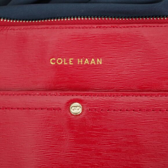 Cole Haan Red Patent Textured Leather Crossbody Purse - Picture 3 of 11